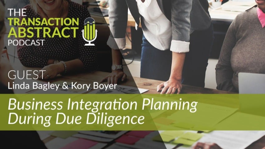 Business Integration Planning During Due Diligence [PODCAST]