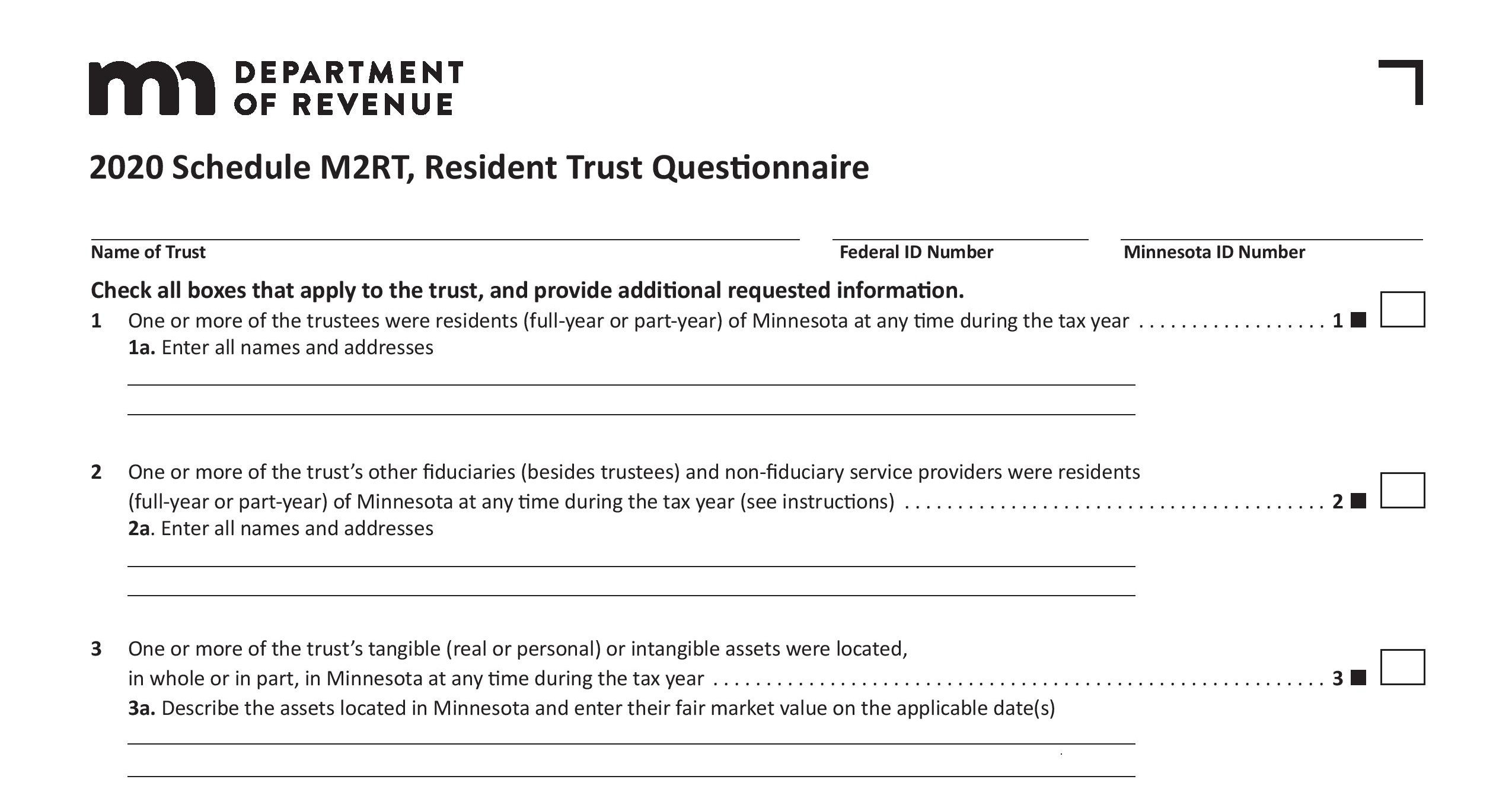 The Schedule M2RT Questionnaire on MN Trusts: What You Need to Know